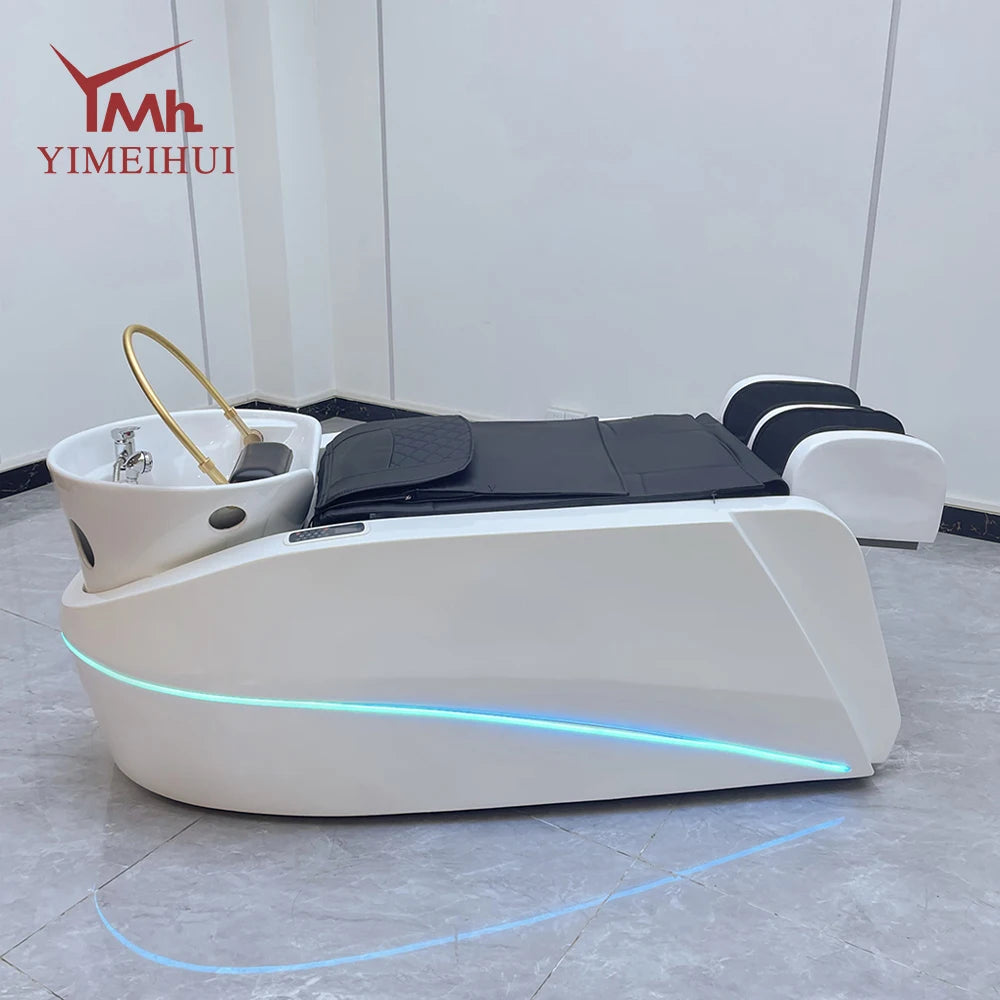 Japanische Head Spa Haarwaschmassagebett-Station Massagesessel mit Dampf-SPA-Kopf-Wassertherapie-Shampoobett