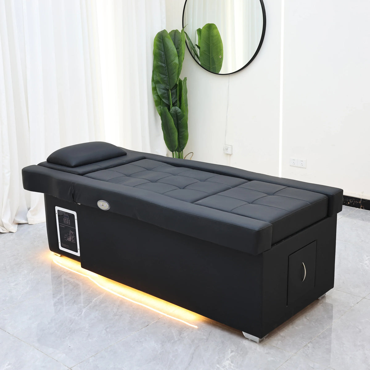 2026 Electric Adjustable Lift Shampoo Bed Massage Table All-in-One Salon SPA Massage Bed with Hair Washing Basin & Foot Bath