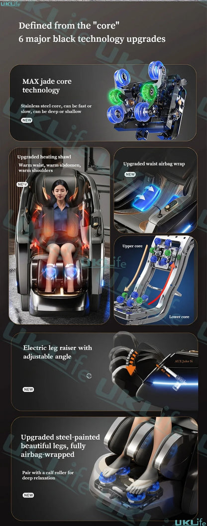 2026 MAX6D Dual-Core Jade-Massagesessel mit Wadenmassage, 152 cm Dual-SL-Schiene, KI-Sprachsteuerung, Schwerelosigkeitsmodus