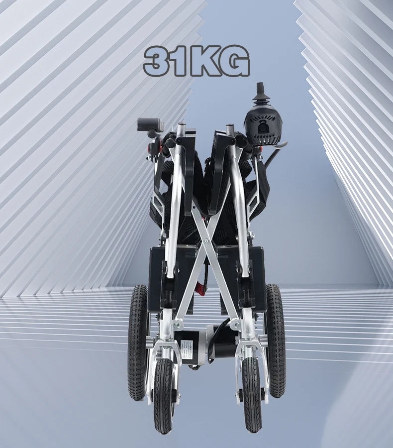 High quality iron frame left and right foldable electric wheelchair
