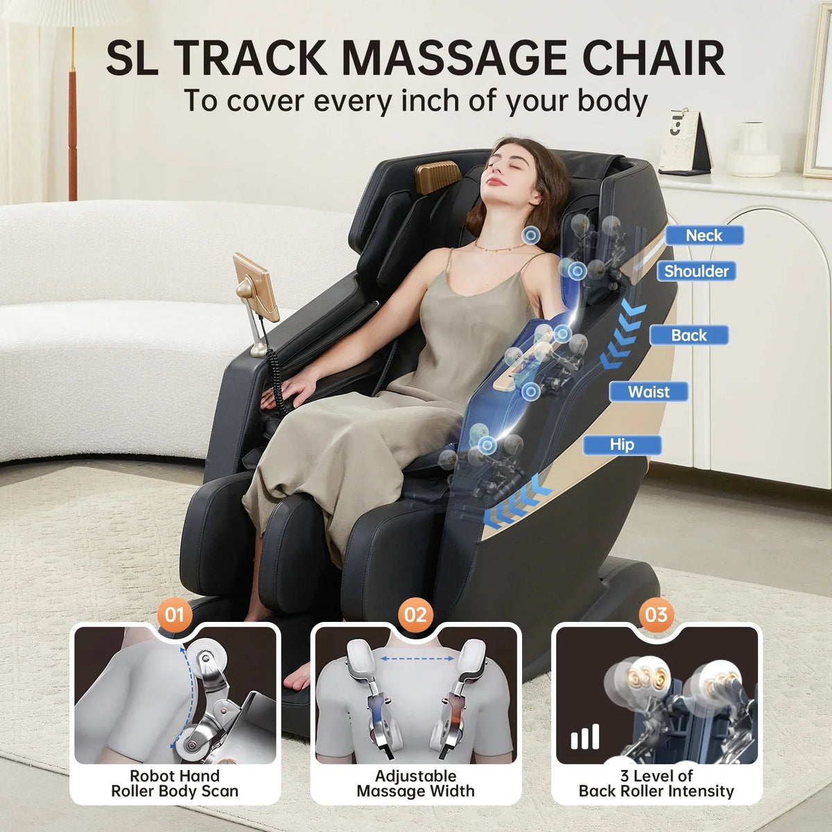 F12 Moderner Kunstleder-Relax-Sessel mit elektrischer Liegefunktion, Heizung, Massagefunktion und Musikwiedergabe, Ganzkörper für Wohnzimmer Sofa, Schwerelosigkeit