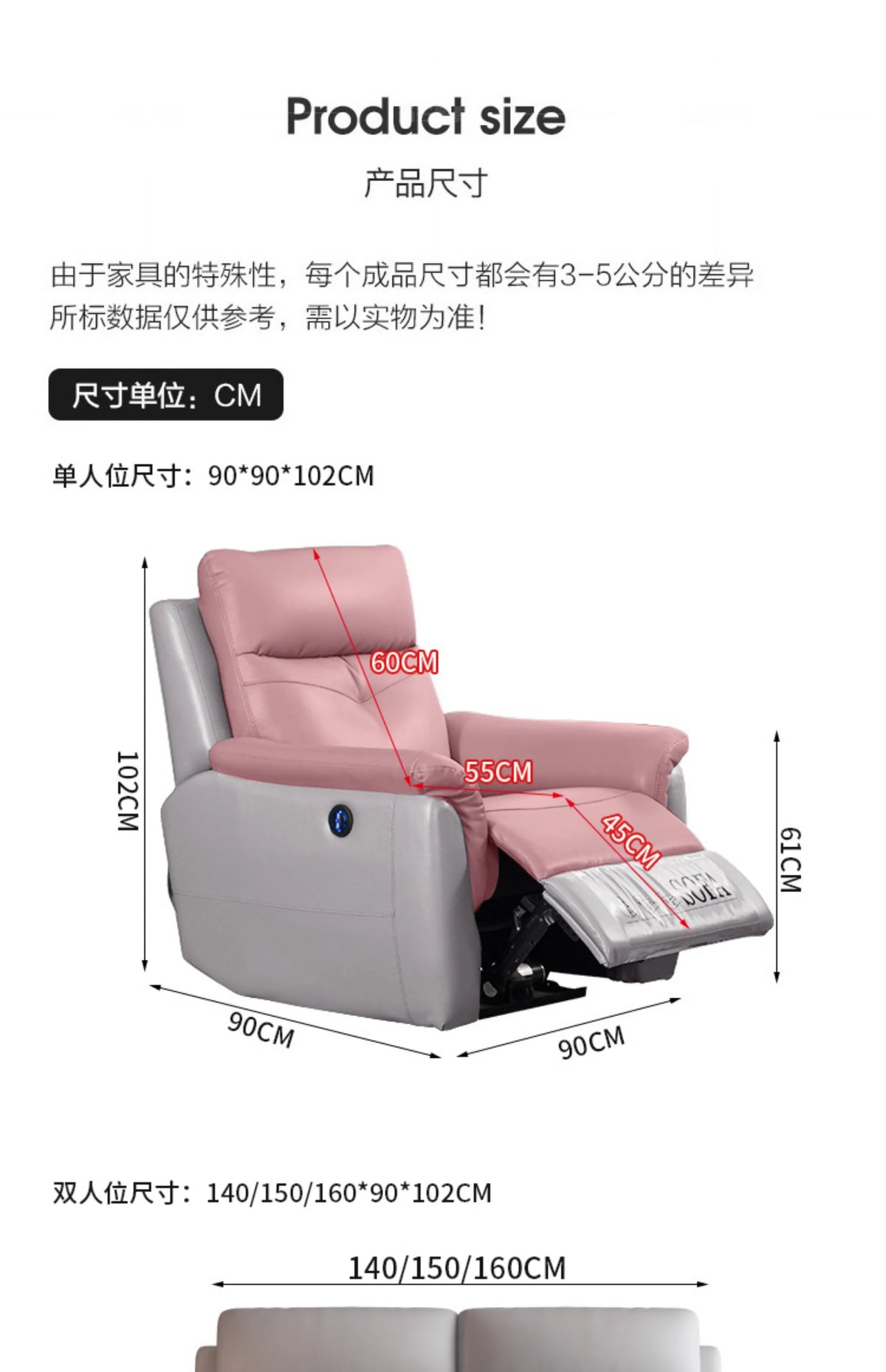 Komfortabler elektrischer Relaxsofa-Schnittsofa aus Leder, echtes einziehbares kombiniertes Schlafsofa, umwandelbares Divano Letto Möbel