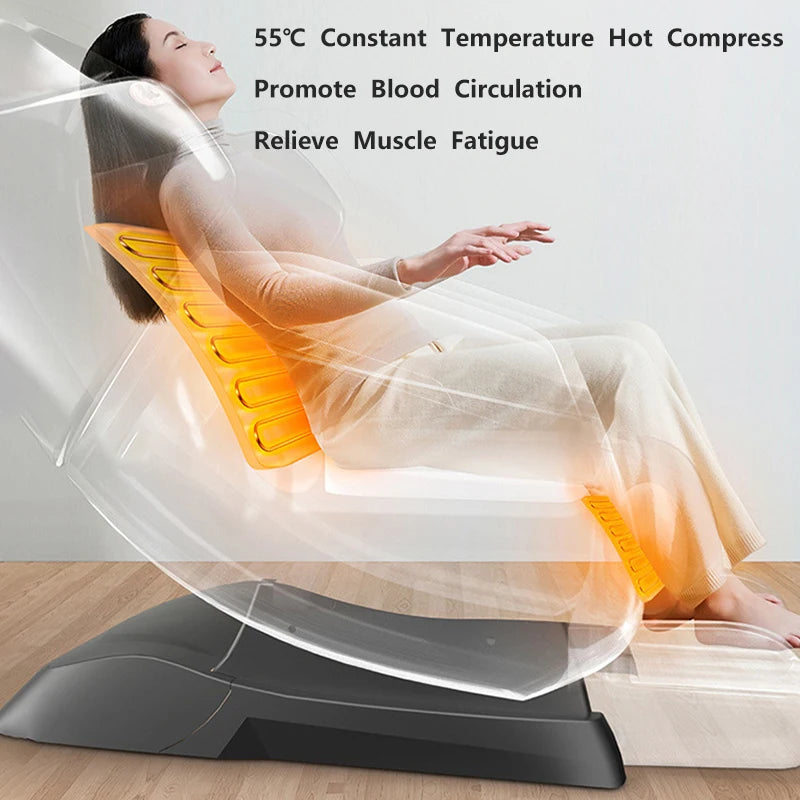Elektrischer Ganzkörper-Airbag-Massagesessel Zero Gravity Hifi-Musik Entspannender Massagesessel Kneten Multifunktional Gemütlich