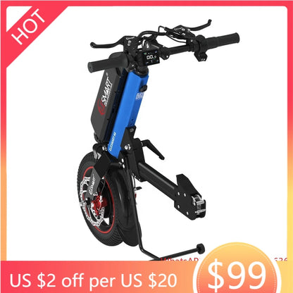 Handcycle électrique léger et attachable 12,8 Ah 500 W pour le sport/pliable