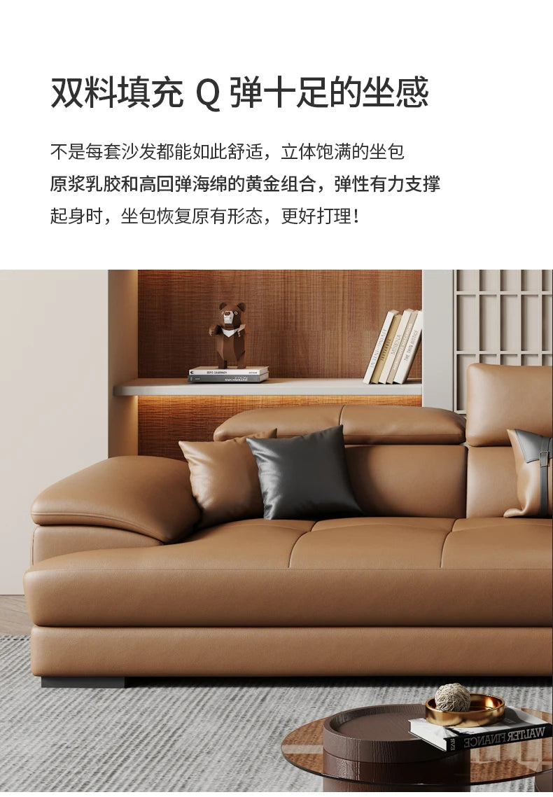 Europäisches Wohnzimmer-Sofa Echtleder-Ecksofa Modulares Luxus-Sofa Sala De Estar De Luxo Moderne Möbel