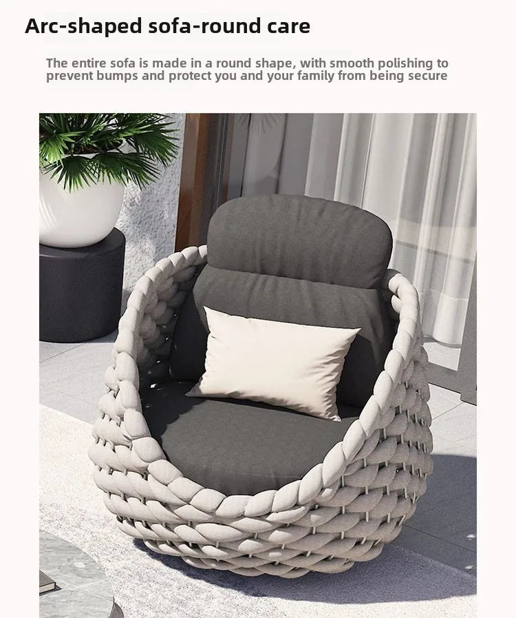 Outdoor Rattan Sofa Hofkombination Doppelstuhl Freizeit Terrasse Villa Wohnzimmer Balkon Outdoor Sitzmöbel Haus