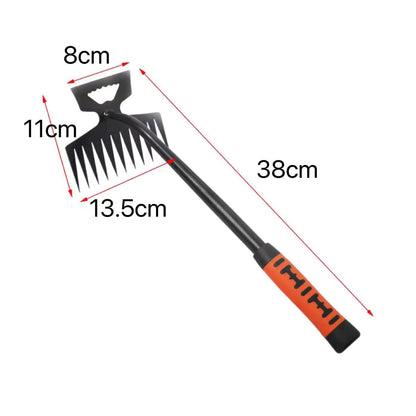 Pelle à livres de mauvaises herbes en métal 2 en 1, râteau de jardin en acier inoxydable, outil de désherbage à tête pour touristes, outil de désherbage de jardinage, 5 dents, 6 dents, 8/11 dents