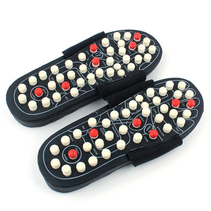 Portable Sandals Reflexology Massage Acupressure Foot Massager with Replaceable Head Thick Bottom EVA Foot Massage Slipper