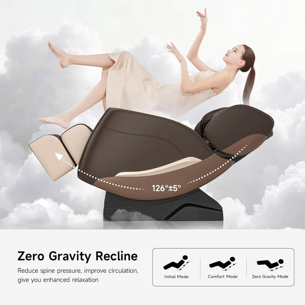 2025 Massagesessel Ganzkörper, Zero Gravity Relaxsessel mit 6 Auto-Modi, Fußmassage, Heizung, 3D-L-Track & Körperscan-Technologie