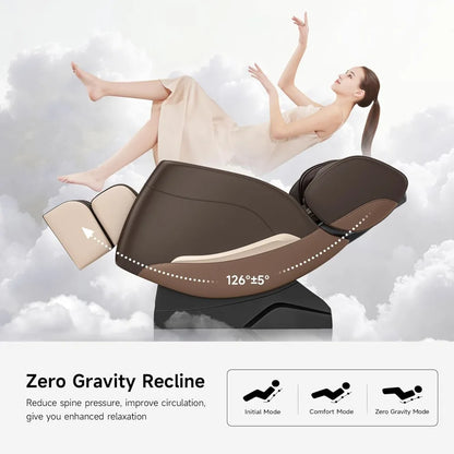 2025 Massagesessel Ganzkörper, Zero Gravity Relaxsessel mit 6 Auto-Modi, Fußmassage, Heizung, 3D-L-Track & Körperscan-Technologie