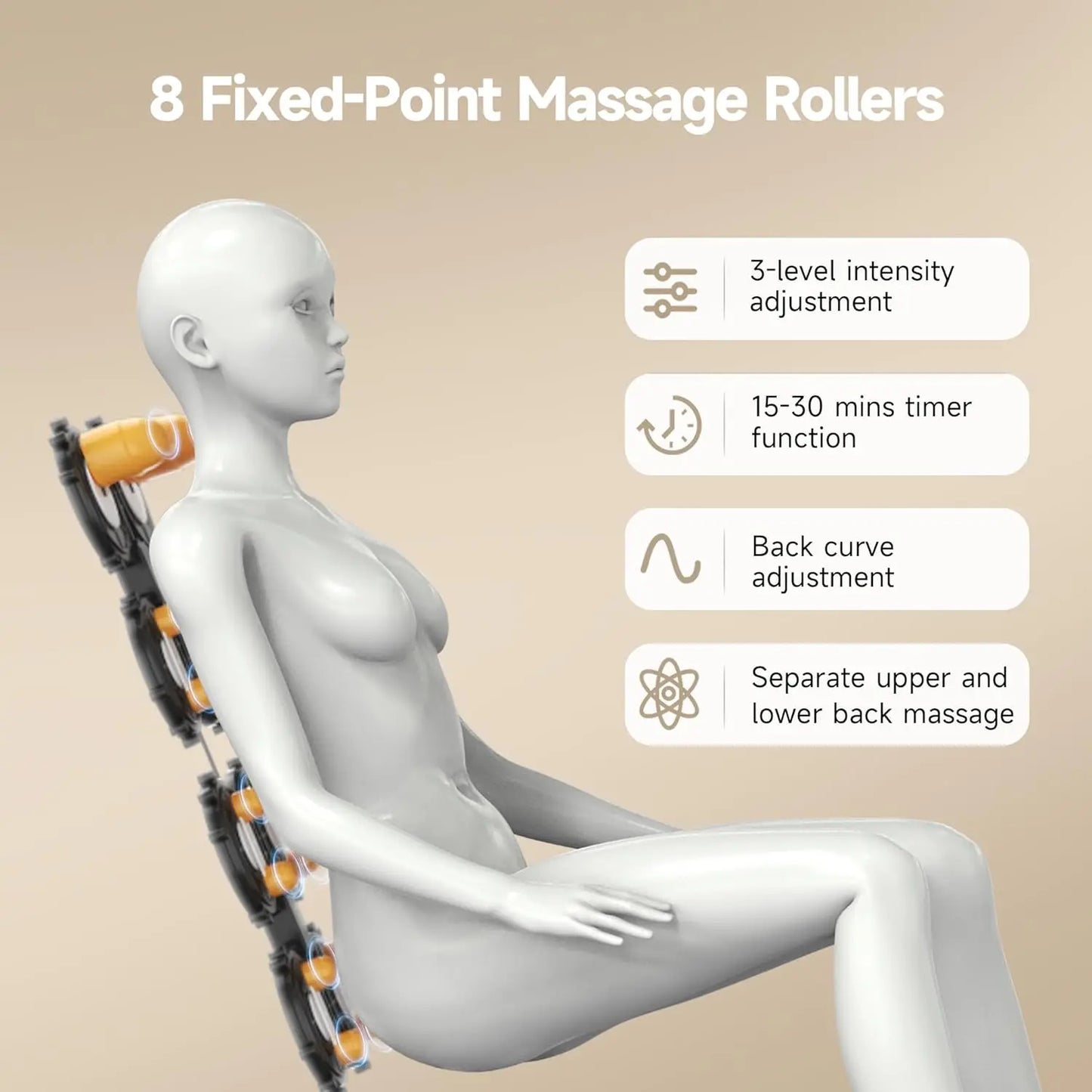 Liegesessel, Ganzkörper-Airbag-Massage, One-Touch-Schwerelosigkeit, Fußroller und Bluetooth, für Zuhause