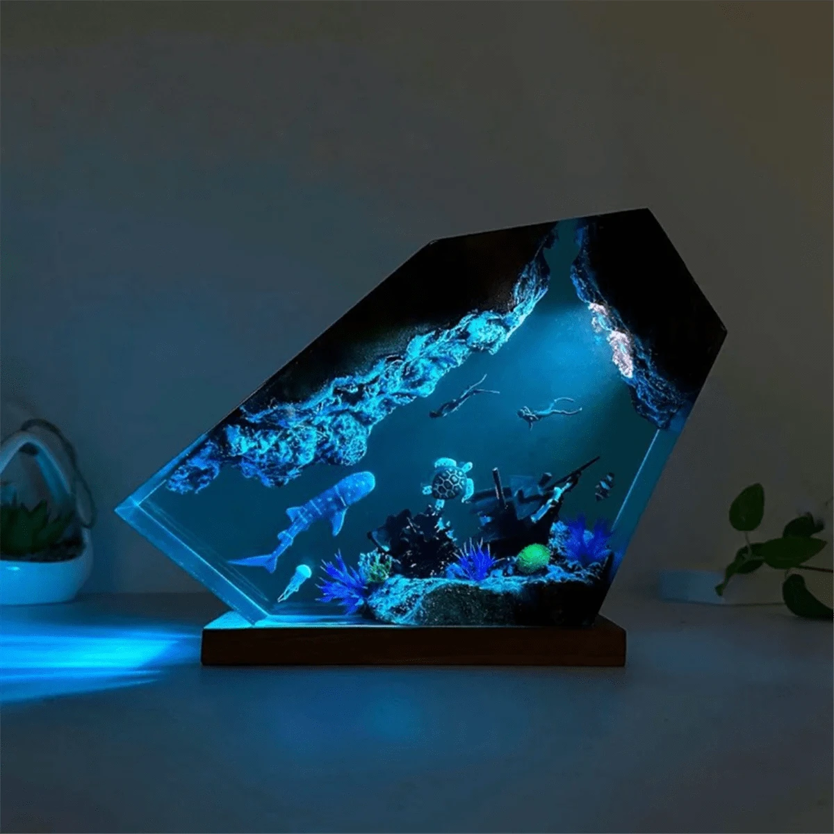 Undersea Resin Lamp – Whale, Turtle &amp; Diver Night Light&nbsp;