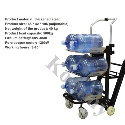Voiture d'escalade d'escalier électrique de Type chenille de 500kg 1200W, Machine d'escalade d'escalier de chariot à main pour le seau d'eau, appareils électroménagers, Cargo Tr