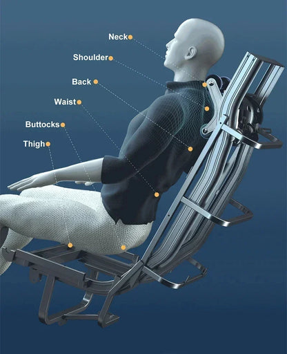 4D Zero Gravity Full Body Massage Chair Voice Control Heated Backrest Bluetooth Speaker Airbag Technology for Relaxation
