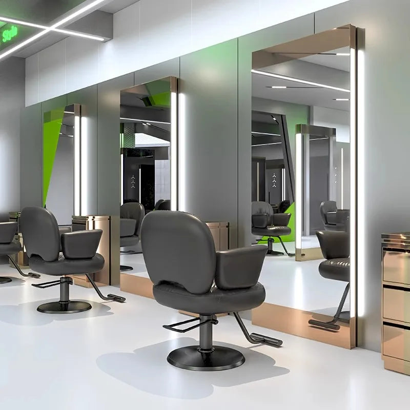 Barber shop mirror hair salon special hair salon mirror table single and double sided perm and dyeing trendy  with lamp floor
