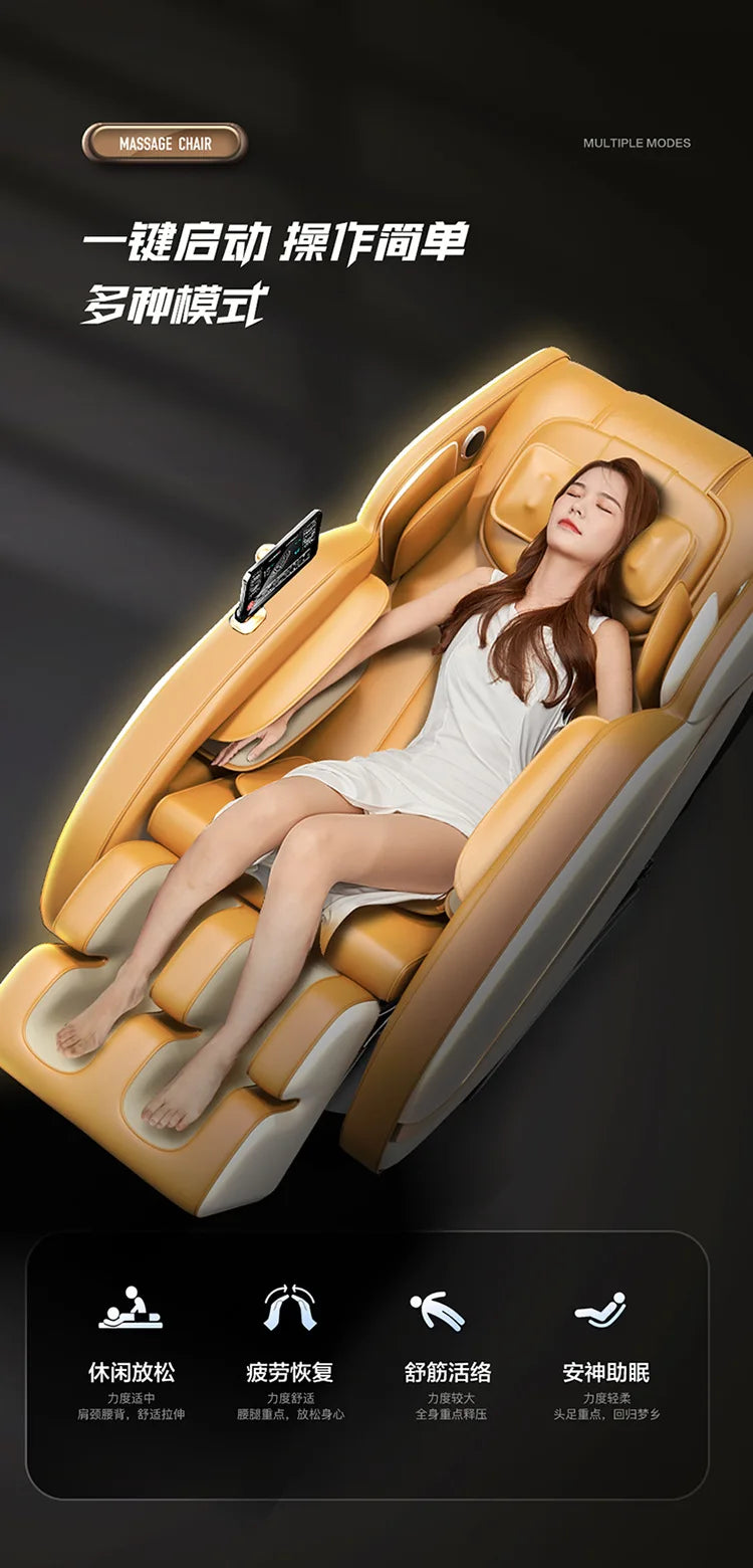 Ganzkörper-Smart-Massagesofa, vollautomatisch, multifunktional, Deluxe, Zero-Gravity-Massagesessel