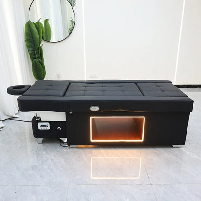 Keramikwaschbecken, elektrische Massage, Shampoo-Bett, Lift-Kopf, Therapie-Bett, Fußbad mit Aufbewahrungs-Spülbett