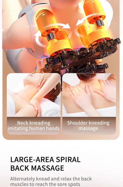 Shiatsu Neck Back Massager with Heat, 2D ro 3D Kneading Massage Chair Pad, Adjustable Compression Seat Massager for Full Body