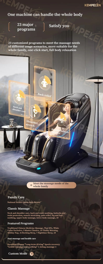 4D-Dual-Core-Massagesessel | Synchronisierte 4-Hand-Massage • Dual SL-Schiene • Ganzkörper-Airbags | Intelligenter Körperscan