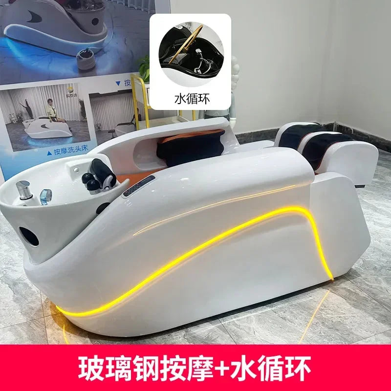 Massage-Shampoo-Bett, automatisches intelligentes Spülbett, Friseursalon-Kopftherapiebett, Wassertemperaturzirkulation