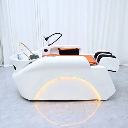 2026 Salon Shampoo-Massagebett mit integriertem Elektromassagegerät, Hydrotherapie Kopf-SPA, Gewerbemöbel, automatisch