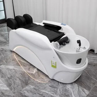 ss D Automatic Intelligent Electric Massage Shampoo Bed Barber Shop Ceramic Basin Flush Bed Hair Salon