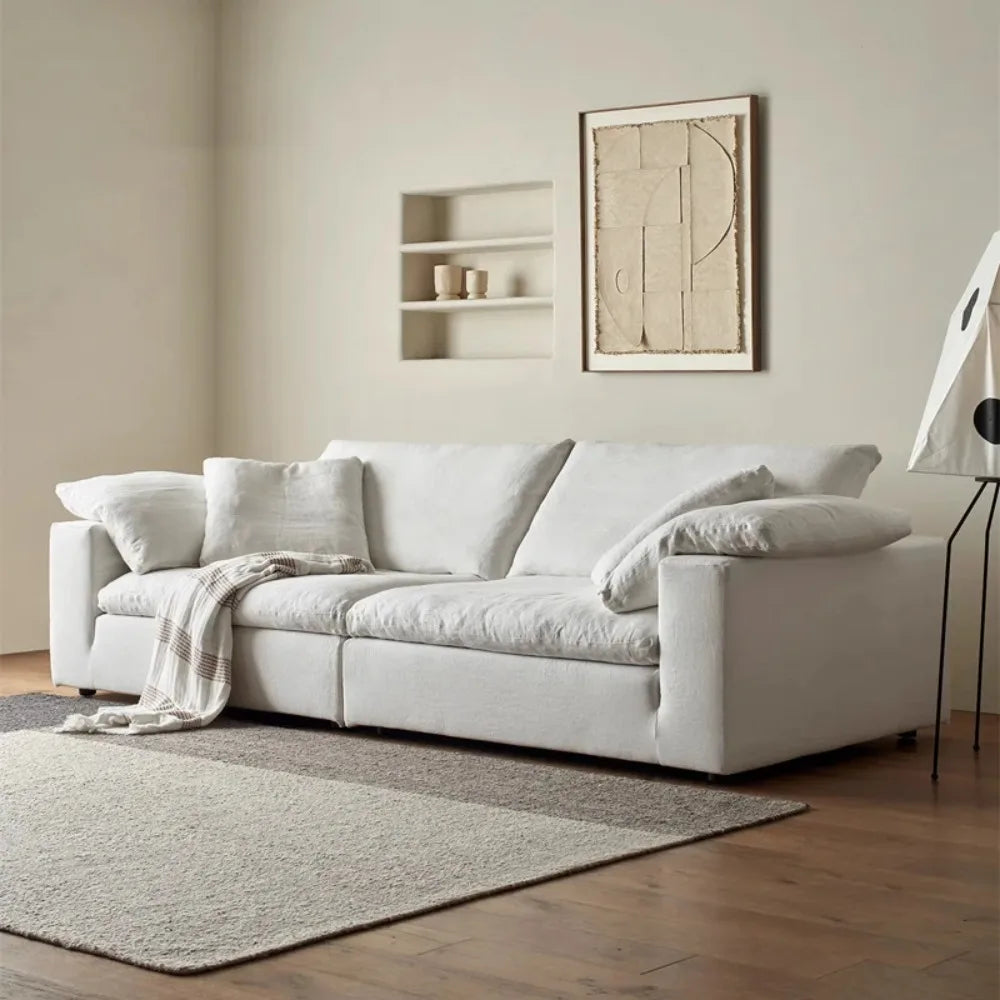 Minimalistische Multi-Seat Leder Ecksofa Kombination Modern Einfaches Wohnzimmer Sofas Erste Schicht Rindsleder L-Form Sofa-Set