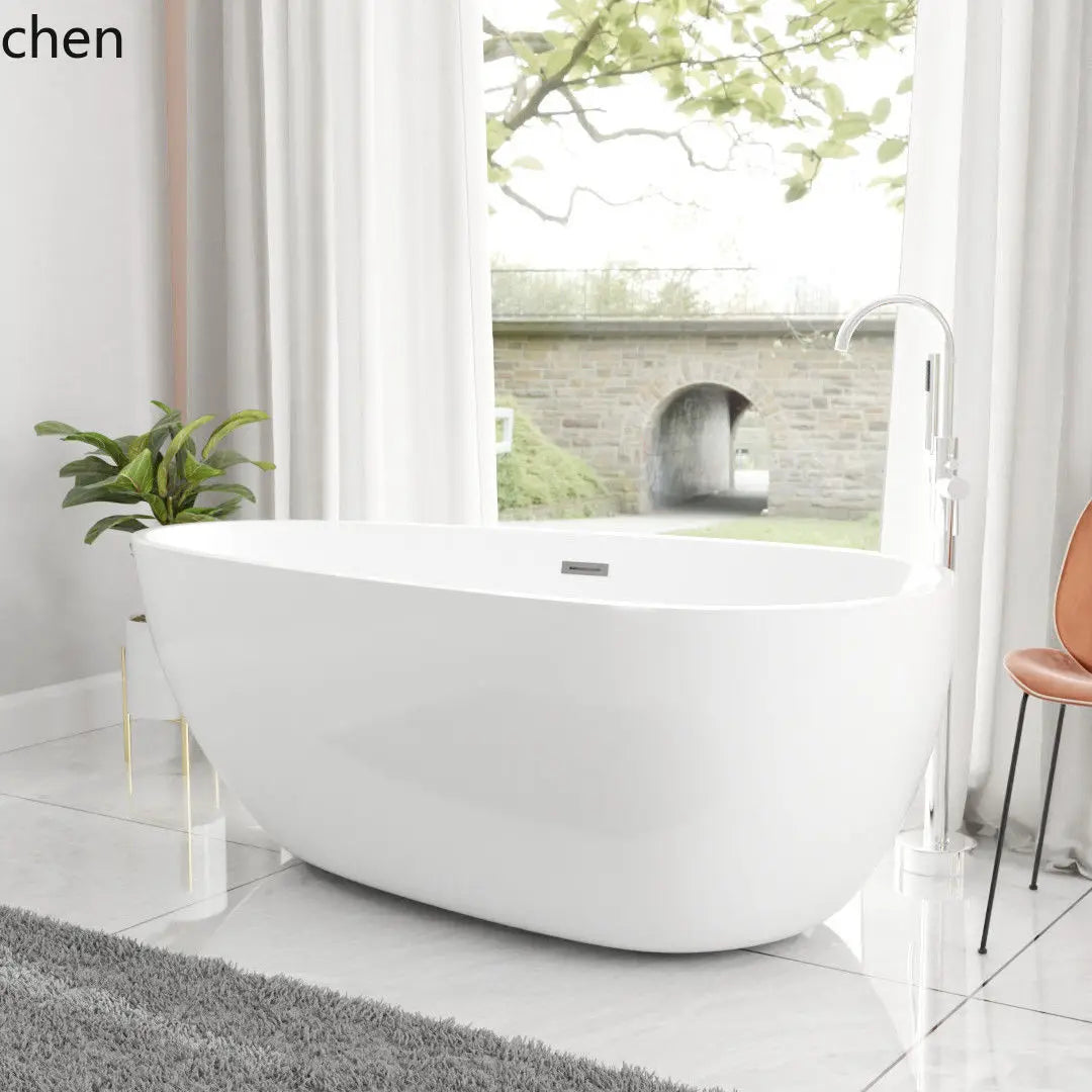 CZ Badewanne für den Heimgebrauch Integrierte nahtlose ovale Wassertropfenform Kleine Wohnung Freistehende Boutique-Hotel-Standbadewanne