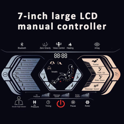 Luxuriöser elektrischer 4D-Massagesessel Zero Gravity SL-Track & Wärmetherapie Ganzkörper-Airbag Yoga Stretching Shiatsu-Liegesessel Massage