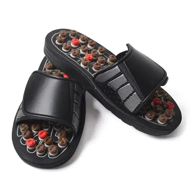 Neue Fußmassage-Hausschuhe Fußreflexzonenmassage Akupunktur-Therapie-Massagegerät Walk Stone Schuhe Akupunktur Kopfsteinpflaster-Massagegerät
