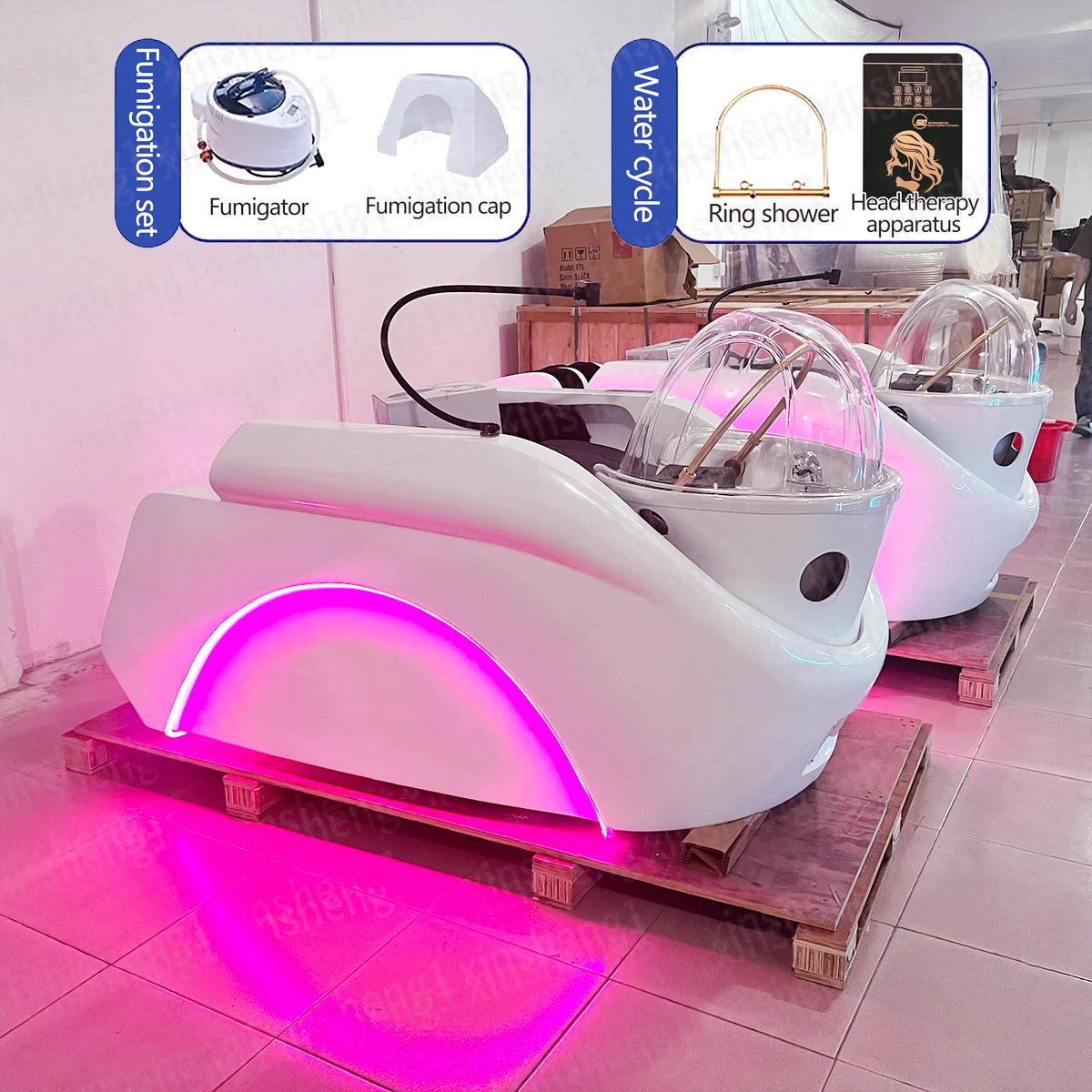 Waschbeckenstuhl, elektrisch intelligente Spa-Massageliege, Waschsessel