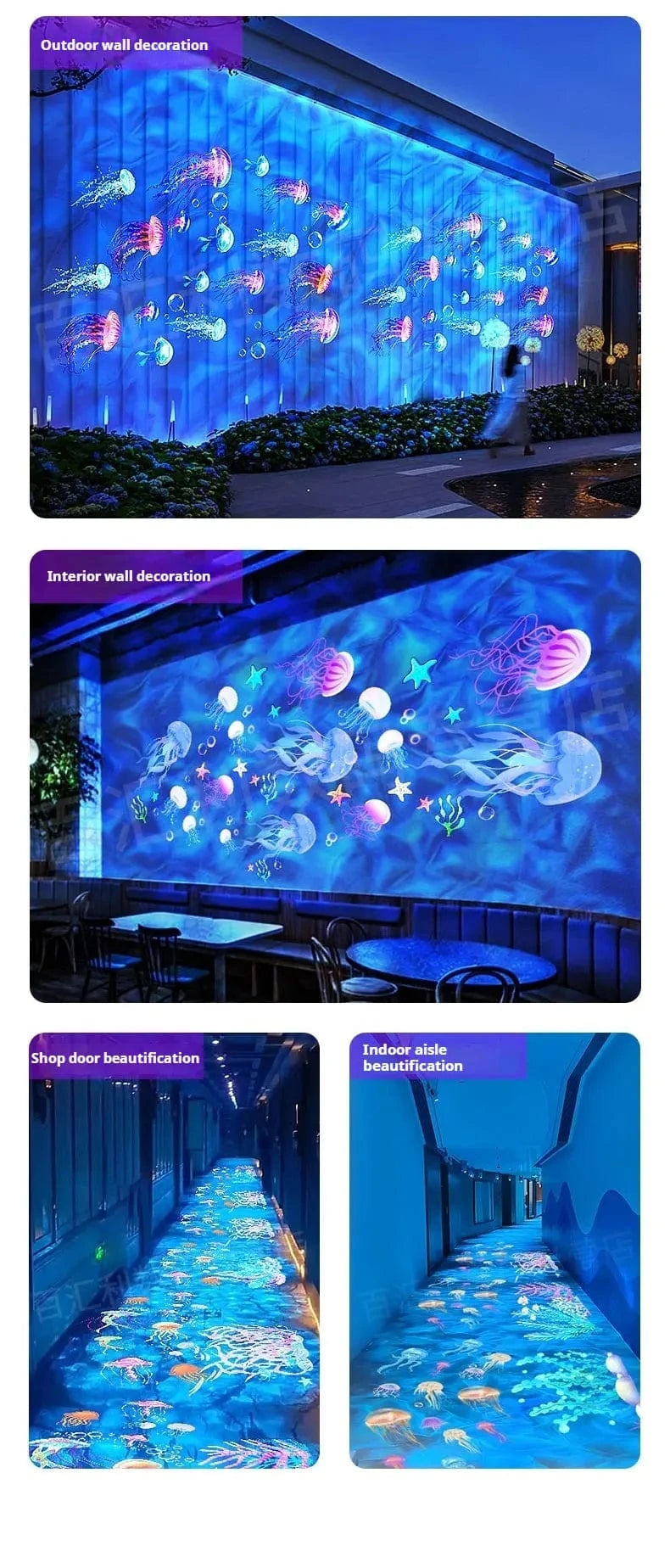 Ocean World Projection Spotlight – Dynamic Water Ripple &amp; Jellyfish Landscape Light