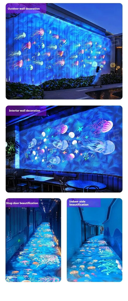 Ocean World Projection Spotlight – Dynamic Water Ripple &amp; Jellyfish Landscape Light