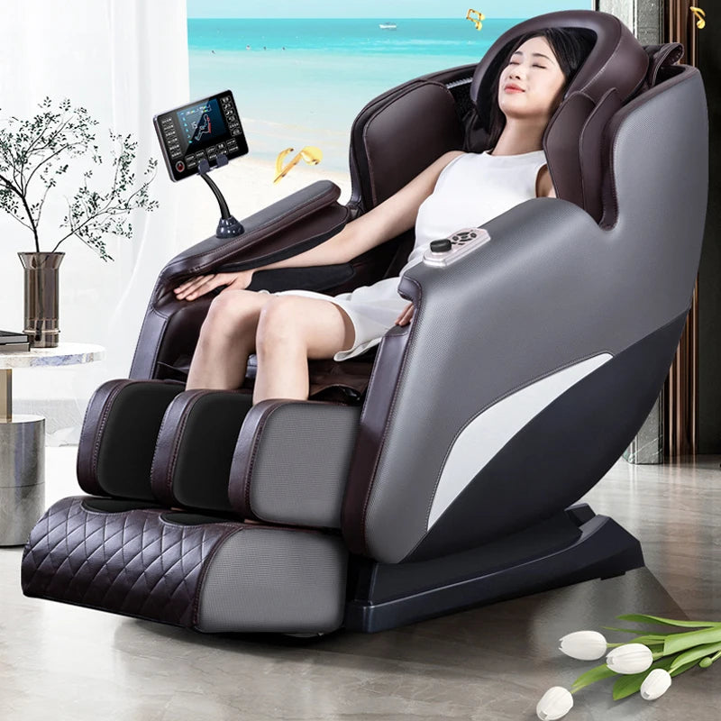 Full Body Massage Chair with Zero Gravity, Massage Chair Recliner with Heating, Airbags, Bluetooth Speaker, Foot Roller 110/220V