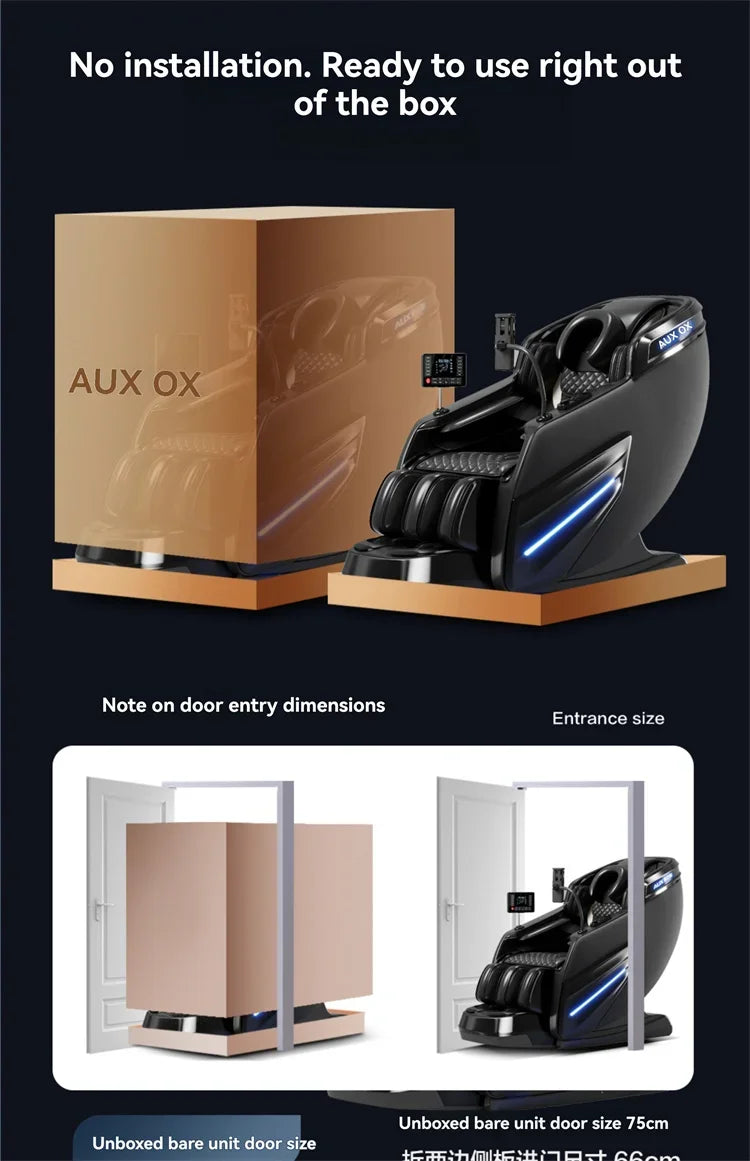 AUX 6D Shiatsu-Massagesessel, Smart-Massagesessel, Ganzkörper-Schwerelosigkeits-Streckmassagesessel, Relax-Massagesessel