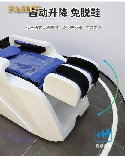 Electric massage shampoo bed Beauty salon shampoo bed Hair salon Flushing bed Fiberglass shampoo  Water circulation