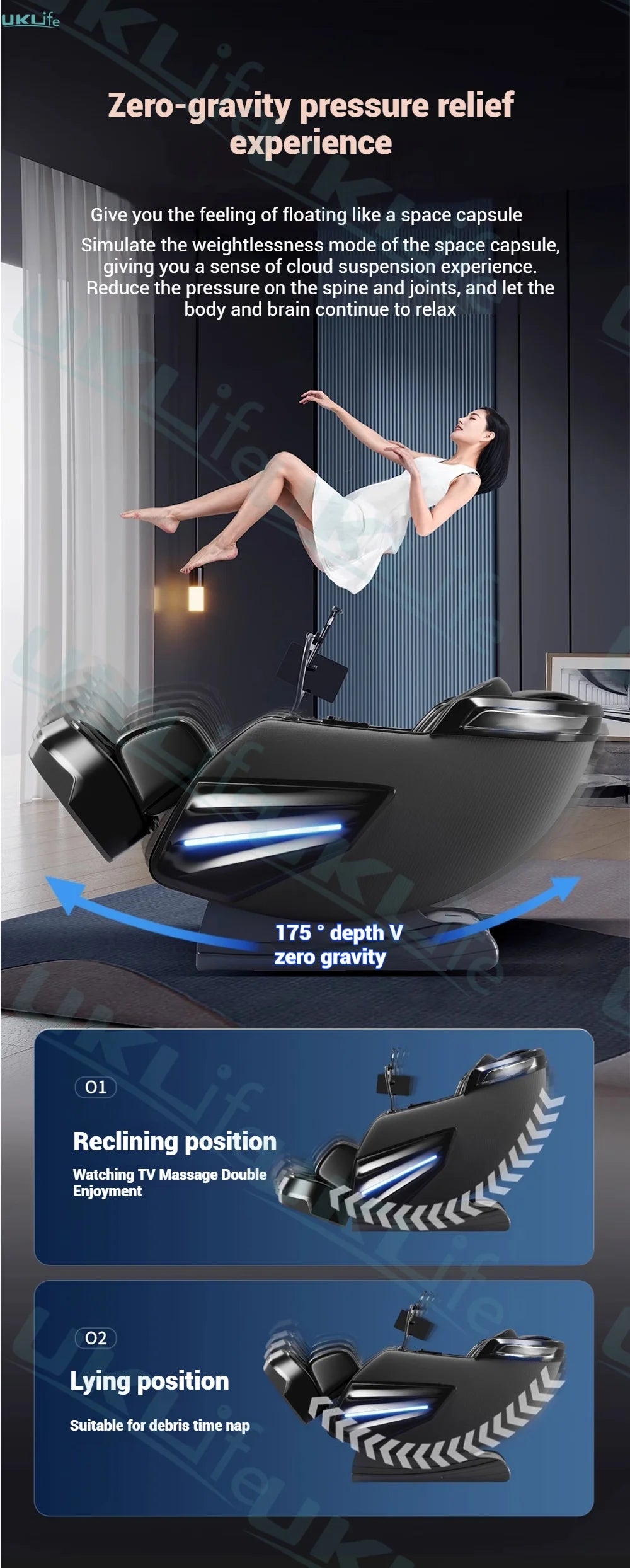 2025 Upgrade 6D Jade-Rollen-Massagesessel mit KI-Sprachsteuerung, automatischem Körperscan, Thai-Stretching & Handyhalter – Schwerelosigkeit F