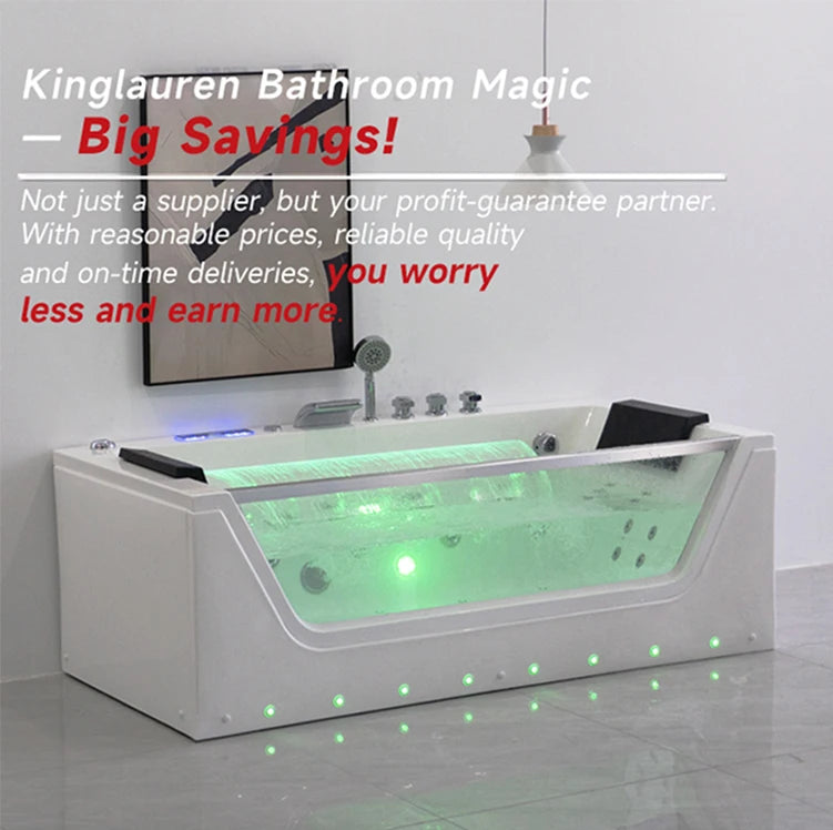Factory Sell Luxury Freestanding Whirlpool Bath Tub Bubble Soaking 2 Person Hot Tub Custom Massage Bathtub With Spa