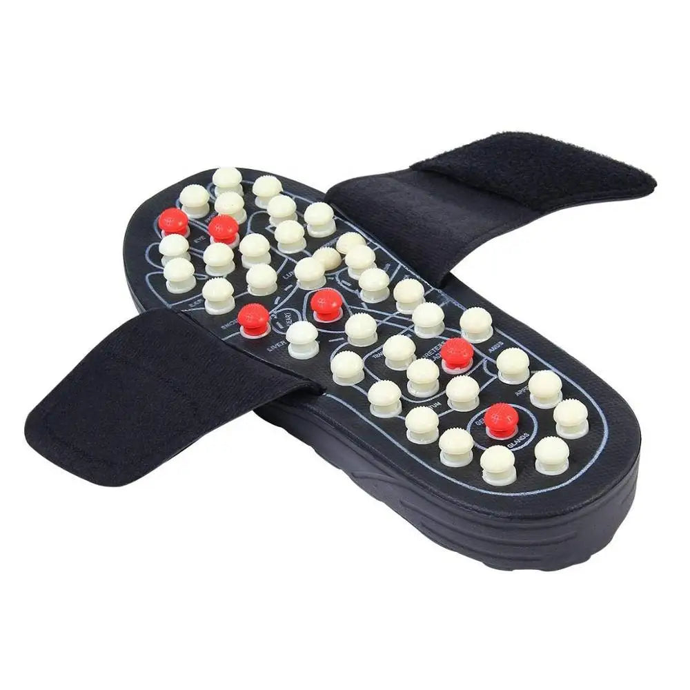 Portable Sandals Reflexology Massage Acupressure Foot Massager with Replaceable Head Thick Bottom EVA Foot Massage Slipper