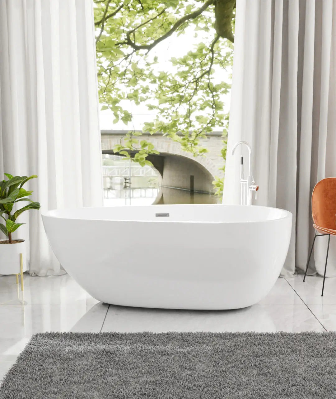CZ Badewanne für den Heimgebrauch Integrierte nahtlose ovale Wassertropfenform Kleine Wohnung Freistehende Boutique-Hotel-Standbadewanne