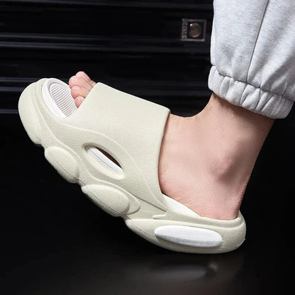 Men's Cloud Slides – Unisex Summer Platform Sandals, Soft & Non-Slip House Slippers for Bathroom, Beach &amp; Outdoor Use