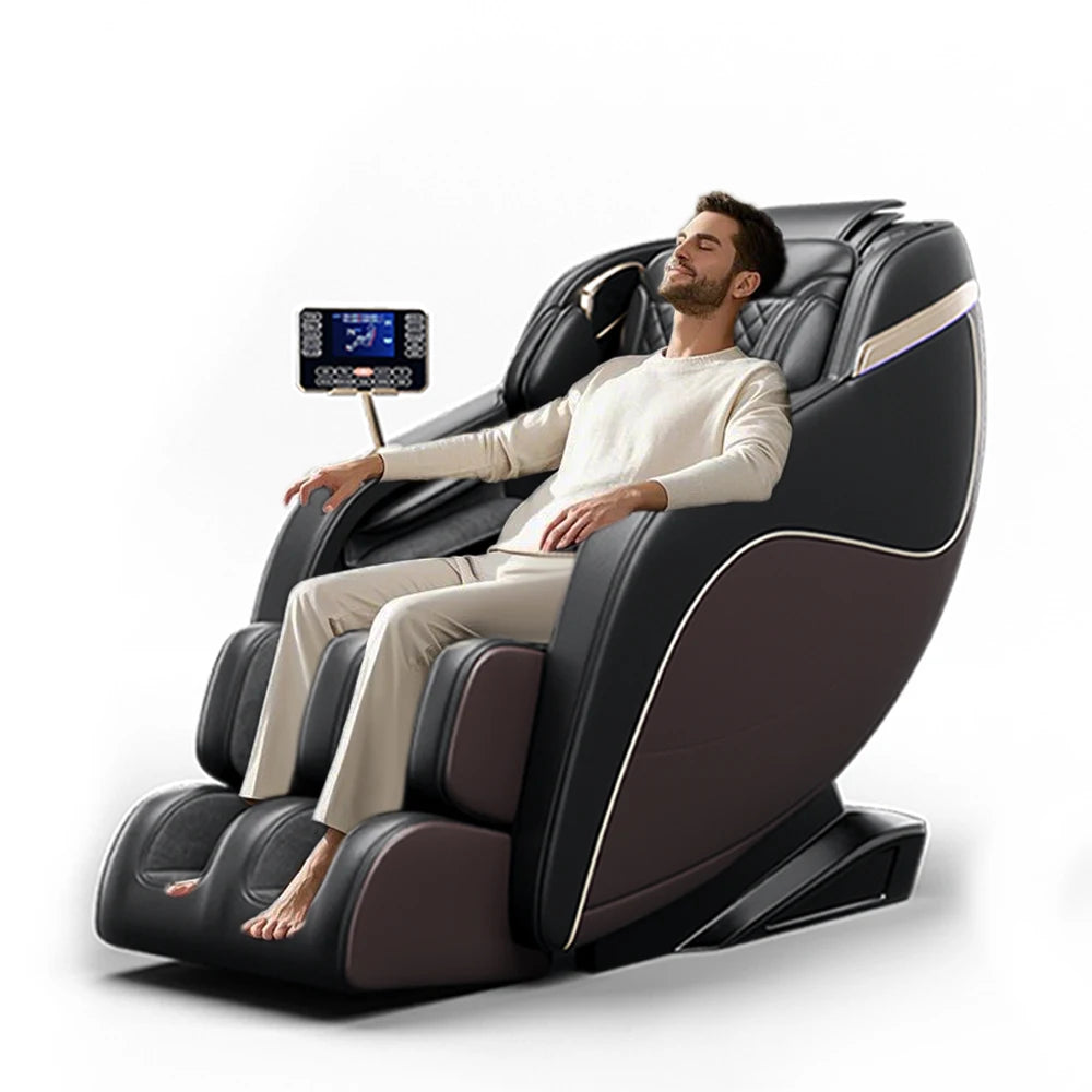 Luxus trifft auf Technologie! Schwereloser Massagesessel mit SL-Schiene, Shiatsu, beheizter Rücken- & Wadenmassage, Fußrollen,