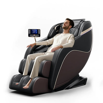 Luxus trifft auf Technologie! Schwereloser Massagesessel mit SL-Schiene, Shiatsu, beheizter Rücken- & Wadenmassage, Fußrollen,