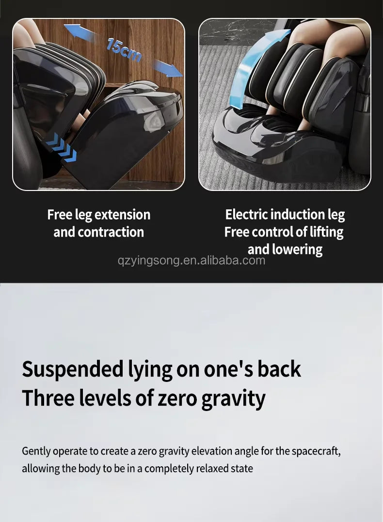 Full body zero gravity heating deep tissue massage chair, Bluetooth roller massage chair