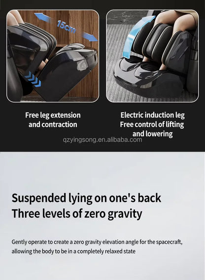 Full body zero gravity heating deep tissue massage chair, Bluetooth roller massage chair