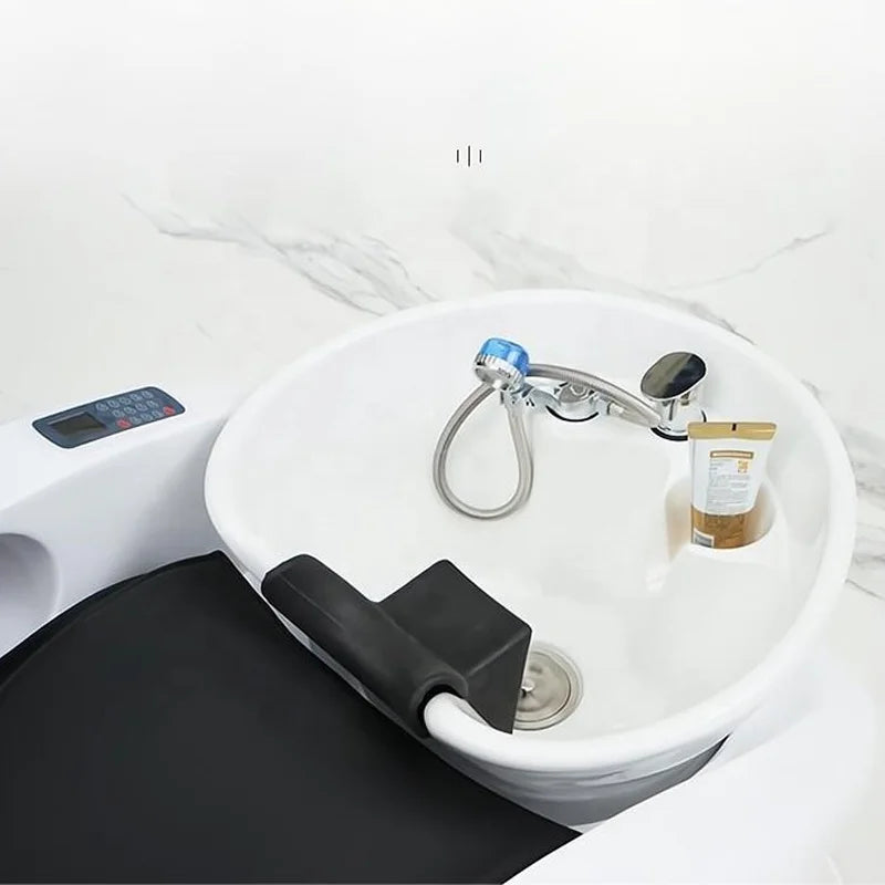 Hot Sale Friseursalonmöbel Bestes elektrisches Massagebett Weißer Diamant-Shampoostuhl mit Station