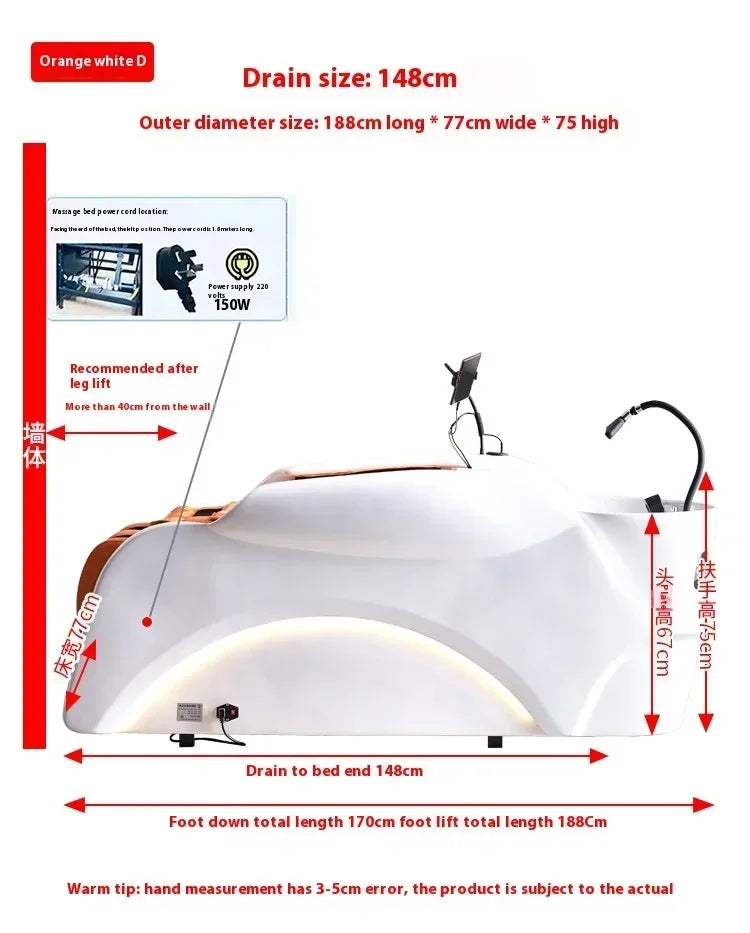 Rofessional Hairdresser Washing Machine Stretcher Spa Hair Beauty Salon Chairs Cosmetologist spa capillaire Luxury Products