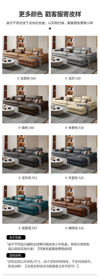 Europäisches Wohnzimmer-Sofa Echtleder-Ecksofa Modulares Luxus-Sofa Sala De Estar De Luxo Moderne Möbel