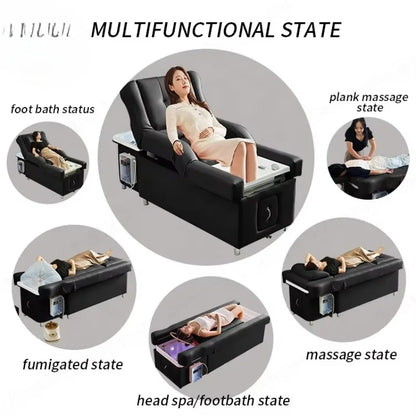 Cross-border Salon Head Spa Back Lift Foot Care Hair Washing Chair Table Thai Massage Pedicure Shampoo Bed
