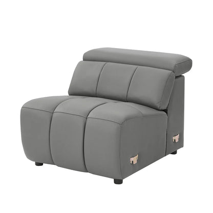 Kundenspezifisches Ledersofa in L-Form Lounge Multifunktions-Power-Smart-Relaxliege Elektrisches Ecksofa mit USB-Kopfstütze und Fußstütze